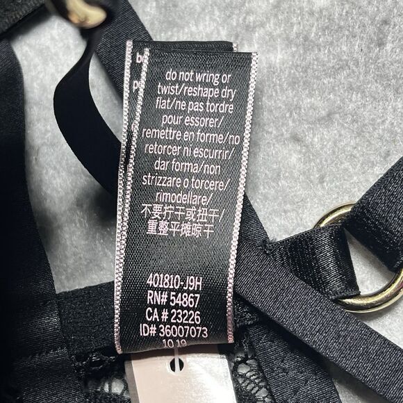 Victoria Secret Very Sexy Strappy Snake Lace Teddy W/Corset Straps 36D Black - Picture 13 of 14